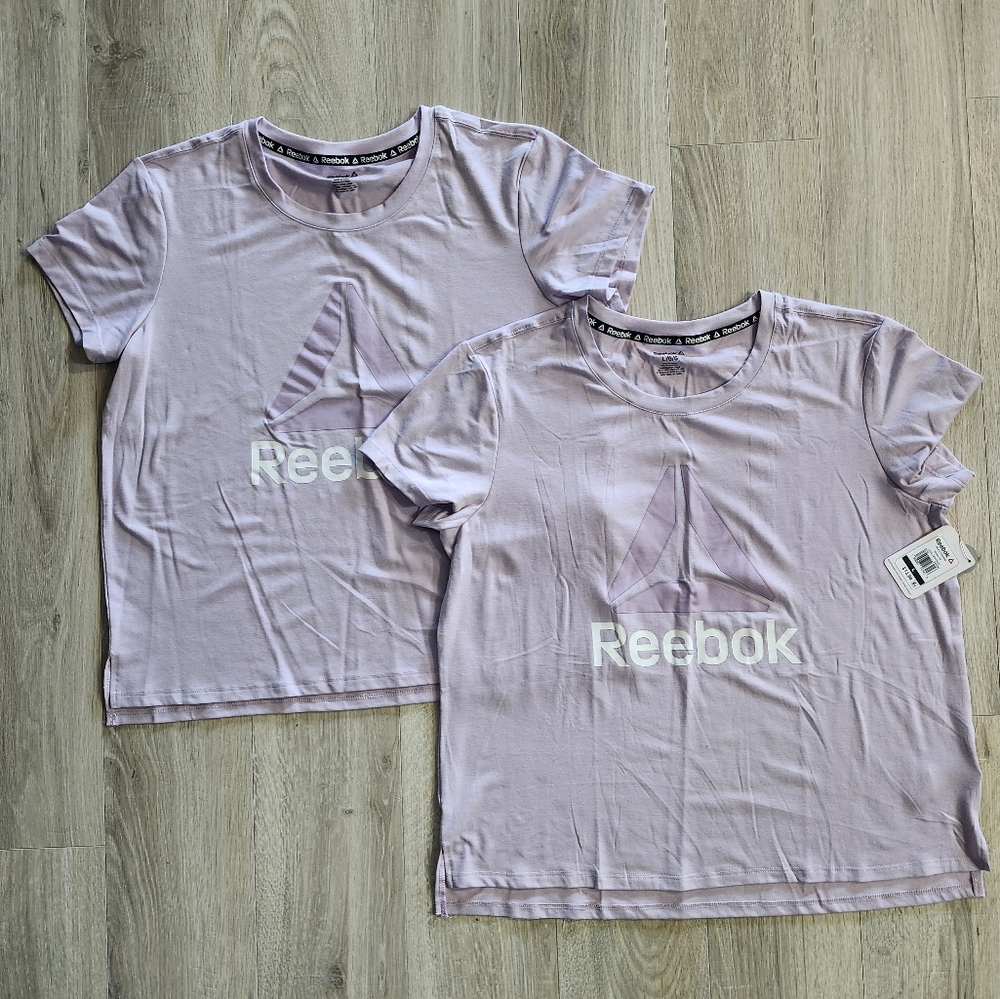 Set of 2-Reebok Womans NWT Lavender T-Shirts (L)
